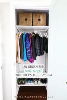 یک کمد کت سازمان یافته با سیستم IKEA ALGOT