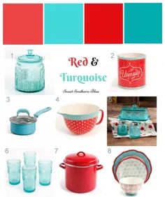 RED & TURQUOISE ♥ برای آشپزخانه شما - آبی جنوبی و شیرین