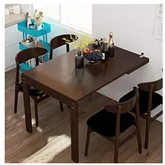 میز تاشو ، میز دیواری چوبی ، تاشو روی دیوار تا به عنوان قاب عکس تبدیل شوید ، میز دیواری تاشو ، میزهای دیواری برای فضاهای کوچک (رنگ: قهوه ای ، اندازه: 120 سانتی متر × 80 سانتی متر × 75 سانتی متر)