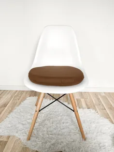 پد صندلی قهوه ای Eames - تودوزی 6 سانتی متری - پد Eames - زیپ - بالشتک صندلی پرشده - بالشتک صندلی Eames - بالش صندلی -