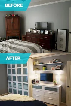 ایده های اتاق خواب کوچک قبل و بعد