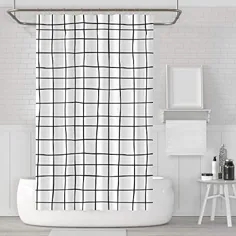 پرده دوش حمام حبابی تزئینی LACO RICH پرده دوش پارچه ای سیاه و سفید با قلاب ، پرده حمام خلاقانه و خنده دار قابل شستشو و ضد آب برای حمام با اندازه 72x72 اینچ