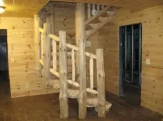 پله های ورود به سیستم - نیم چوب ، الوار تخت ، پلکان مارپیچ