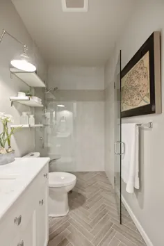 دکوراسیون حمام مهمان مدرن با دوش توپی