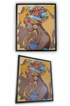 تابلو نقش برجسته زن آفریقایی
با هنر پاپیه ماشه
