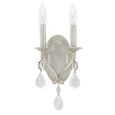 شرکت تجهیزات روشنایی سرمایه Blakely Antique Silver Two Light Sconce Clear Crystals 1617as Cr |  بلاکور