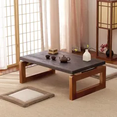 میزهای قهوه میز کانگ میز تاتامی میز چای میز پنجره چوبی میز کوتوله ژاپنی میز کوچک قهوه میز میز قهوه سبک ژاپنی (رنگ: گردو ، اندازه: 604030 سانتی متر)
