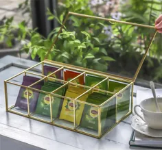 سازمان دهنده ذخیره سازی کیسه قهوه چای جعبه چای شیشه ای NCYP |  اتسی
