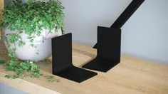 Bookends صنعتی Bookends فلزی مشکی |  اتسی