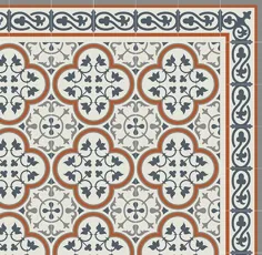تشک وینیل پی وی سی کاشی الگوی فرش مشمع کف اتاق نارنجی و خاکستری 179 ، ارسال رایگان