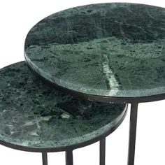 میز کناری تودرتوی مرمر سبز