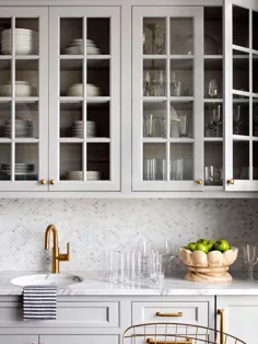 kitchen آشپزخانه رویایی: خاکستری پاستلی ، لهجه های طلایی و پنجره های عظیم〛 ◾ عکس ◾ ایده ها طراحی