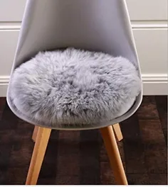 فرش KAIHONG Faux Fur پوست گوسفند (30 30 30 سانتی متر) صندلی پشم گوسفند صندلی پد نرم فرش های ناصاف کرکی برای کف اتاق خواب (خاکستری گرد)