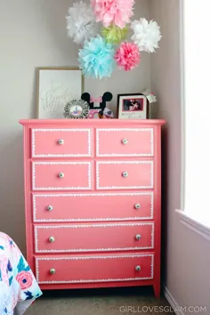 Makeover Pink Scalloped Dresser