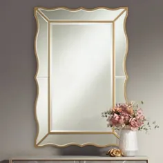 آینه دیواری لبه دار طلای آنتیک 28 "x 42" - # 90M74 |  لامپ به علاوه