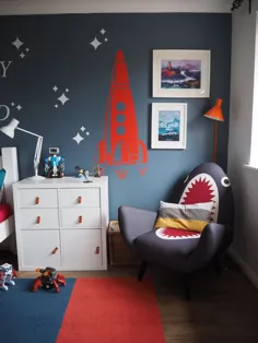 یک ظاهر طراحی اتاق کودکان با موضوع فضا