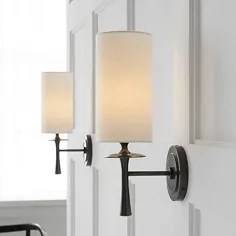 چراغ دیواری مشکی سیلندر پارچه ای سنتی 1 عددی مخصوص چراغ های دیواری اتاق نشیمن