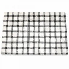 Carrara White Marble Plaid Tartan w / خاکستری و کاشی مشکی مشکی پرداخت شده