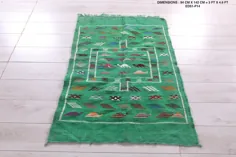 فرش دستبافت مراکشی Green 3 FT X 4.6 FT