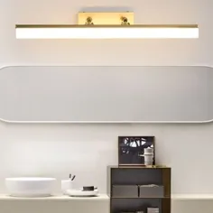 چراغ های دیواری خطی طلایی و اکریلیک مدرن و فلزی دیوار آویز فلزی در گرم / سفید برای حمام