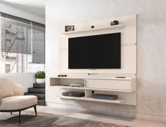 Manhattan Comfort Astor 70.86 Floating Entertainment Entertainment Center 2.0 with Media and Decor Shefs in Off White - Walmart.com