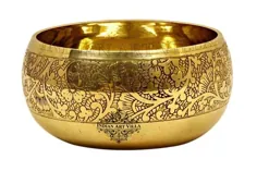 IndianArtVilla Brass برجسته طرح بزرگ جامبو بشقاب Thali - سرویس دکوراسیون منزل هتل رستوران کارد و چنگال