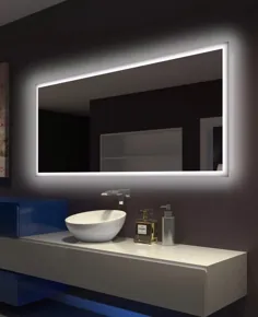 مستطیل آینه حمام با نور پس زمینه 70 X 32 اینچ