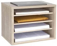 سازنده پرونده کاغذ چوب Adir - ذخیره کننده کاغذ ساختمانی دارنده مرتب کننده نامه نامه - کشوی ادبیات 3 قفسه قابل انباشته برای خانه ، دفتر ، کلاس و سایر موارد (MEO)