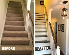 نحوه تغییر پله ها از فرش به چوب DIY