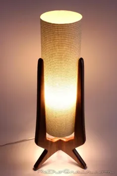 چراغ میز چراغ مدرن دانمارکی چوب گردو Tall Aqua |  اتسی