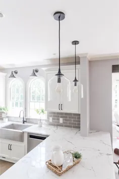 آشپزخانه خاکستری و سفید |  طراحی داخلی الیس فورنس - mollyhensley.com