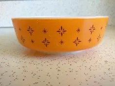 نادر HTF Atomic Starburst Foulard Bright Orange Pyrex 1416 1 pint Bowl |  # 1823038565