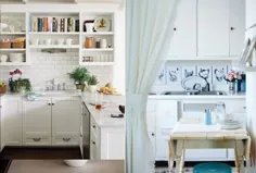 ایده های پشت پرده آشپزخانه کلبه سفید ایده های طراحی داخلی.