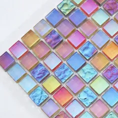 موزاییک شیشه ای کاشی رنگی Rainbow Backsplash برای حمام و آشپزخانه CGT055