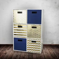 کانتینر ذخیره سازی پارچه جمع شونده DII برای مهد کودک ، دفاتر و سازمان خانه ، ظروف ساخته شده برای سازندگان مکعب استاندارد (13x13x13 ") - طلای راه راه - Walmart.com
