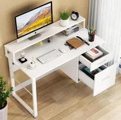 میز کامپیوتر 47 اینچی با میز تحریر مدرن هاچ با 2 |  اتسی