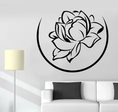 5.69 دلار 28 OFF تخفیف | برگردان های خانگی تابلوچسبها دیواری خانگی Lotus Floral Flower قابل جابجایی Buddha Vinyl Wall Decal Mural Decor Room CW 50 | دکوراسیون اتاق | عکس تزئینی دیوار وینیل عکس تزئینی دیوار - AliExpress