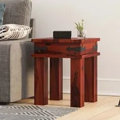 میز انتهایی مربع چوب جامد به سبک سنتی آلتامونت