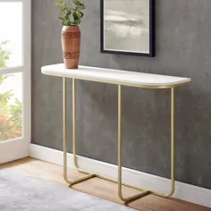 میز ورودی و خم کن مدرن - سنگ مرمر / طلا مصنوعی سفید |  والمارت کانادا