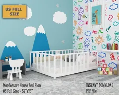 طرح تخت خواب سایبان مونته سوری کامل تختخواب کودک نوپا DIY |  اتسی