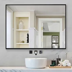 آینه غرور حمام مستطیلی 38 "X 26" به رنگ سیاه