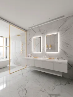 IBMirror - آینه حمام روشن مدرن - حمام با نور پس زمینه