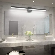 Aipsun 40 اینچ مدرن سیاه غرور نور LED سیاه حمام لوازم غرور نور چراغ دیواری سیاه و سفید برای حمام (نور سفید)