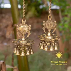 برای تزئین خانه خود از جدیدترین و عتیقه ترین لامپ های آویز برنجی استفاده کنید |  تزئینات Veena Murali