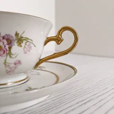 لیوان چای زیبا لیموژ 'Old Abbey' و نعلبکی |  پرنعمت
