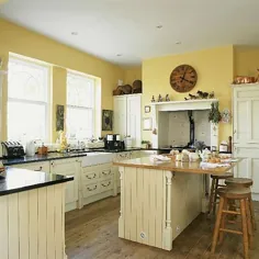 آشپزخانه کشور زرد |  طرح آشپزخانه |  ایده های تزئین |  خانه ایده آل