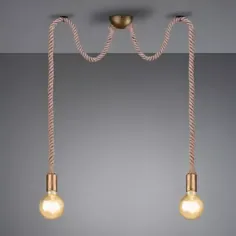 چراغ آویز طناب با طناب تزئینی ، 2 لامپ