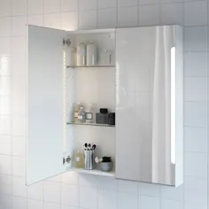 کابینت آینه ای STORJORM با 2 درب و روشن ، سفید ، 31 1 / 2x5 1 / 2x37 3/4 "- IKEA
