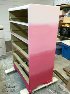 Makeover Pink Ombre 5-Drawer Waterfall Dresser