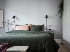 اتاق خواب دنج در سبز و خاکستری - طراحی COCO LAPINE